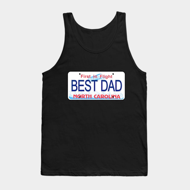 Best Dad North Carolina License Plate Tank Top by Mel's Designs